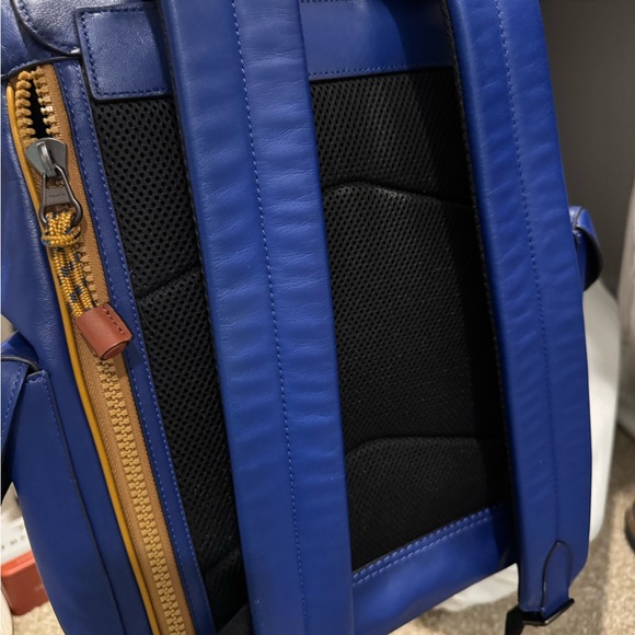 Coach luxury Blue Leather Men's Backpack - Picture 2 of 6